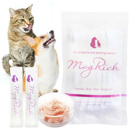 モグリッチ チキンとレバーの贅沢ピューレ 犬猫兼用 全年齢 犬用おやつ 猫用おやつ 無添加 塩分控えめ グレインフリー 【香料・着色料不使用】 全ての原材料がヒューマングレード MogRich 14g×14本 MRC