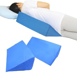 【MeeDoo】 介護用クッション 三角クッション 三角マット 寝返り 床ずれ防止 体位サポート 洗濯可能 (2個セット ブルー)