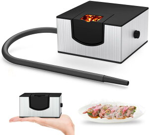 Wancle 燻製器 食用燻製器 スモーキングガン 燻製機 ポータブル 自宅や屋外バーベキューなど 蓋、ウッドチップは含まない (シルバーホワイト)