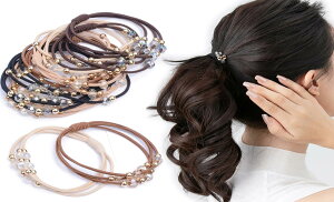 BIANHUAN ヘアゴム 大人 おしゃれ 9点 セット 髪ゴム 黒 パーツ べっ甲風 かわいい ヘアアクセサリー レディース 髪留め 髪飾り シュシュ シンプル ゴールド (9点セット)