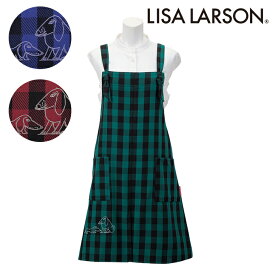 〈SALE〉【LISA LARSON】リサ ラーソンブロックチェック スケッチ犬刺しゅうジャンパースカート エプロン ブランド かわいい シンプル おしゃれ