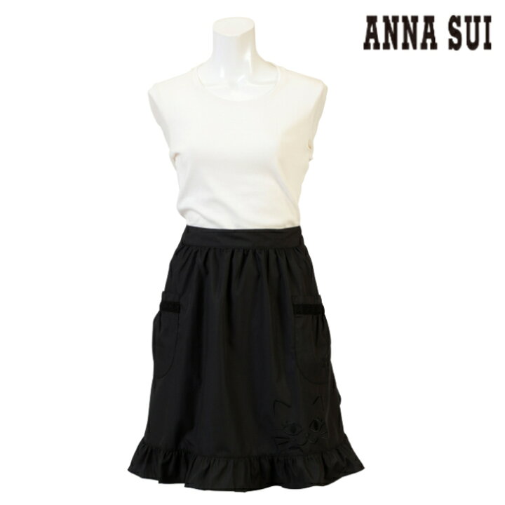 楽天市場】【ANNA SUI】アナ スイ無地ブラック×猫刺しゅう サロン 