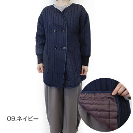 〈SALE〉【De la apron×wear】 ドゥ ラ中わた キルト スモック 割烹着 あったか おしゃれ シンプル 無地 キルティング