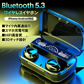 【開店記念価格】 ワイヤレスイヤホン 父の日 2024年最新版 Bluetooth 5.3 小型 軽量 LEDディスプレイ電量表示 Siri対応 イヤホン Hi-Fi高音質 SBC対応 低遅延 ギフト アウトドア