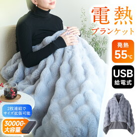 【P5倍】★60%OFFクーポンで3,992円★ ★電気代節約アイテム★ 電気毛布 ふわとろ毛布 USB 30000mAhバッテリー付き 着る毛布 着る電気毛布 8枚発熱ヒーター ひざ掛け 掛け敷き 洗える 大きいサイズ 180*94cm 3段階 掛け毛布 発熱 電熱 肩掛け 電気ブランケット キャンプ