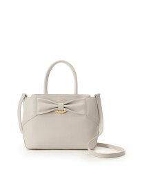 リボンモチーフ スプリットレザーハンドバッグ Samantha Thavasa サマンサタバサ バッグ ハンドバッグ ベージュ ホワイト ブラック ピンク【送料無料】[Rakuten Fashion]