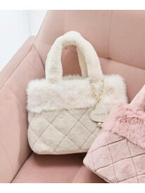 キルティングファーバッグ Samantha Thavasa Petit Choice サマンサタバサプチチョイス バッグ ショルダーバッグ ホワイト ブラウン ピンク【送料無料】[Rakuten Fashion]