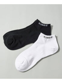 【SALE／50%OFF】KINGZロゴ ショート丈ソックス KINGZ キングズ インナー・ルームウェア その他のインナー・ルームウェア ブラック ホワイト【RBA_E】[Rakuten Fashion]
