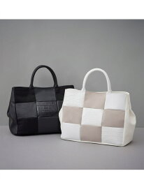 【SALE／50%OFF】パッチワーク ハンドバッグ KINGZ キングズ バッグ トートバッグ ブラック ホワイト【RBA_E】【送料無料】[Rakuten Fashion]