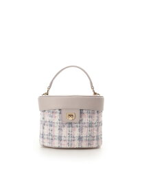 【SALE／50%OFF】オリジナル金具ツイード バニティバッグ Samantha Thavasa サマンサタバサ バッグ ハンドバッグ ネイビー ピンク【RBA_E】【送料無料】[Rakuten Fashion]