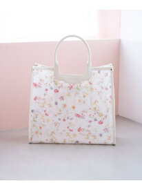 【SALE／50%OFF】フラワーモチーフチュール トートバッグ Samantha Thavasa サマンサタバサ バッグ トートバッグ ホワイト ネイビー【RBA_E】【送料無料】[Rakuten Fashion]