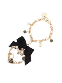 リボンハートバッグチャーム & chouette アンドシュエット ファッション雑貨 チャーム・キーチェーン ホワイト ブラック ピンク[Rakuten Fashion]
