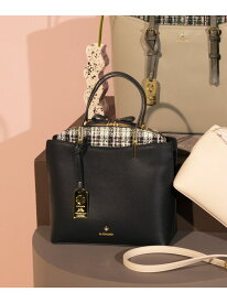 【SALE／30%OFF】ハンドル金具ツイード ハンドバッグ & chouette アンドシュエット バッグ ハンドバッグ ブラック ホワイト グレー【RBA_E】【送料無料】[Rakuten Fashion]