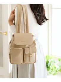 ナイロン*合皮 リュック Samantha Thavasa サマンサタバサ バッグ リュック・バックパック ブラック ベージュ【送料無料】[Rakuten Fashion]