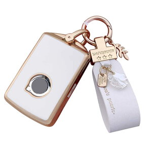 �{���{ ��p �L�[�P�[�X �X�}�[�g�L�[�P�[�X �L�[�J�o�[ �L�[�z���_�[ �_�炩�� TPU ��G�肢�� �S�ʕی� VOLVO XC40 XC60 XC70 XC90 S60 S80 S90 C30 V60 V70 V90 ���ɓK�p �L�[�P�[�X (�z���C�g)