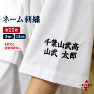 ネーム入れ 刺繍 全20色 1.5cm 2cm ネーム刺繍 学校名 氏名 名前 漢字 名入れ 金茶 黄色 赤 濃赤 濃緑 紫…