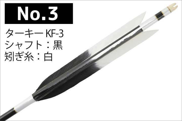楽天市場】弓道 矢 黒・茶シャフト ターキー KF-1 2014シャフト 6本組 弓道矢の交換ターキー羽白黒100枚セット