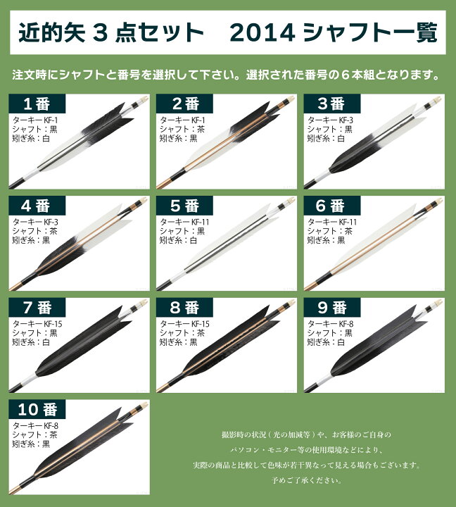 楽天市場】弓道 矢 3点セット セット内容 （近的矢2014・2015どちらか6 