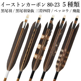 黒尾羽 三符四符 ベッコウ 飛龍 イーストンカーボン 80-23 6本組 （ハギ糸： 白・黒 ） 推奨弓力 13kg以上 商品番号 D-1786 弓道 矢 カーボン矢 山武弓具店 送料無料