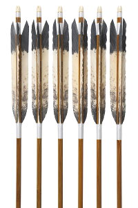 黒尾羽 特選プリント 熊鷹柄 粕尾2 WENEW 80BC 6本組 バンブーカーボン ハギ糸 白 推奨弓力 15kg〜18kg 弓道 矢 mizuno カーボンシャフト ウィニュー WENEW80BC 商品番号 D-1790 山武弓具店 送料無料