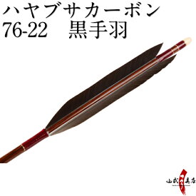 ハヤブサカーボン 黒手羽 76-22 近的 推奨弓力 10〜14kg 直径7.6mm 送料無料 弓道 矢 カーボン矢