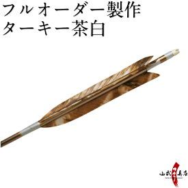 弓道 矢 フルオーダー製作 ターキー茶白 6本組 （イーストンシャフト1913 2014 2015） o-009
