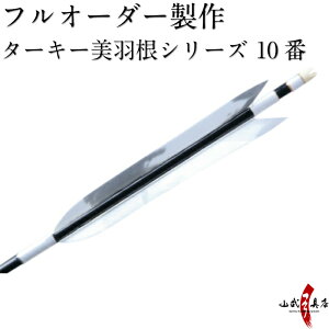 弓道 矢 フルオーダー製作 ターキー 美羽根シリーズ 10番 6本組 (イーストンシャフト1913 2014 2015) o-150