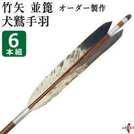 弓道 矢 竹矢 フルオーダー製作　並箆 犬鷲手羽　6本組 【o-199】 犬鷲羽 手羽 竹 オーダーメイド 特注 受注生産品 takeya 矢 弓具 弓道具