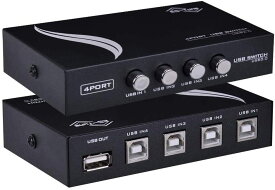 【NEW】USB 2.0切替器 USB切替器 手動 2.0対応 PC4台用 4入力1出力 4ポート切替器 プリンタなどを共有 小型 軽量 4ポート ES-Tune プリ