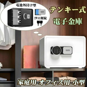 2025年新登場 金庫 家庭用 小型 テンキー式 単4電池外付け式 防犯金庫 2WAY解錠 保管庫 暗証番号 緊急キー付き 電子式 店舗用 業務用 オ