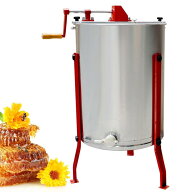 ステンレス 採蜜機 4フレーム 蜂蜜分離器 手動式 遠心分離機 プロフェッショナル 蜂蜜分離器 ハニースピ…
