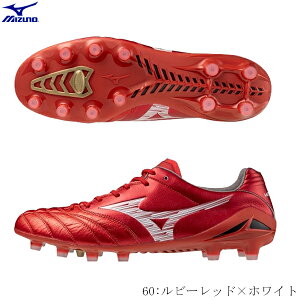 MIZUNO ミズノ サッカースパイク ミズノフットボール特約店限定 MONARCIDA NEO3 ELITE モナルシーダ ネオ3 エリート 天然芝・土・人工芝のグランド用 固定式 ルビーレッド×ホワイト P1G