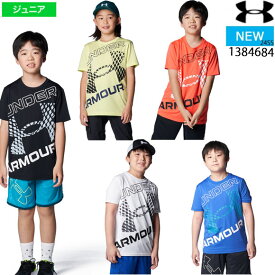 【即日発送】【メール便送料無料】アンダーアーマー UNDER ARMOUR UAテック スーパービッグロゴ ショートスリーブTシャツ（トレーニング/KIDS）ジュニア 子供 キッズ 半袖 ブラック ホワイト ブルー イエロー レッド 1384684 24SS(2404am)