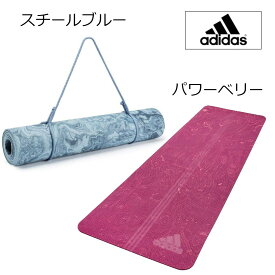 adidas アディダス ヨガマット フィットネスマット エクササイズ ベリー レッド ブルー 厚さ5mm ADYG10500【取り寄せ商品】【202106V】