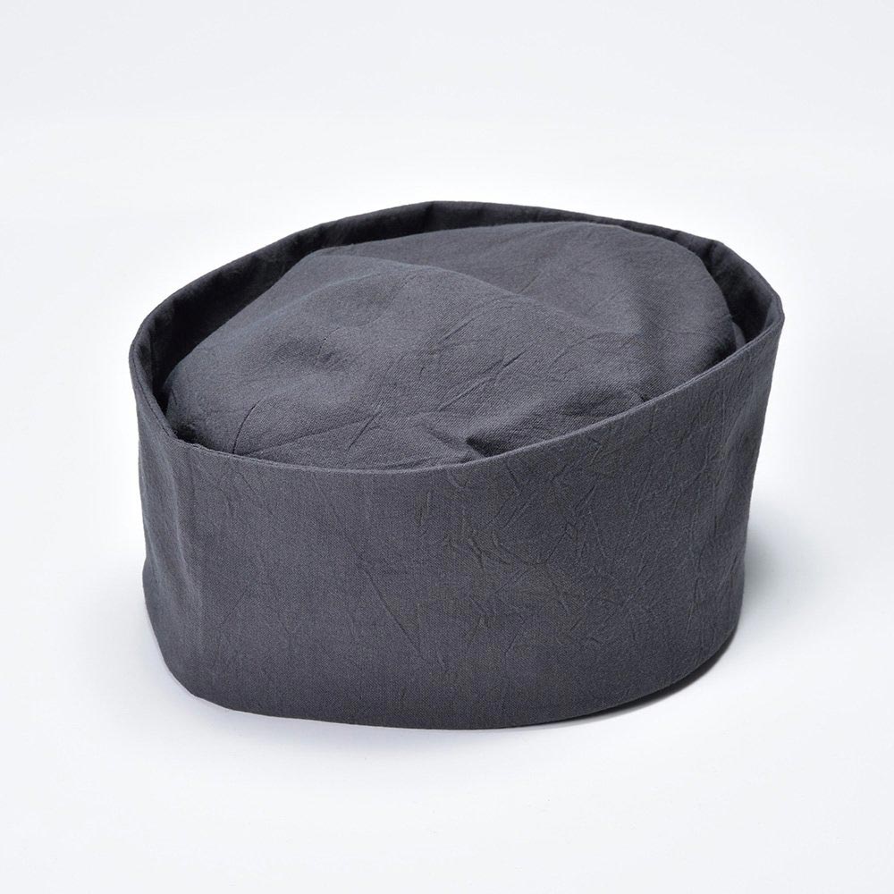 新しいスタイル 大きな割引 茶匠が愛用した形 頭巾から進化した 古くからの形を再現 今だけプレゼント包装無料 送料無料 茶匠形 綿無地利休帽 S-M 灰
