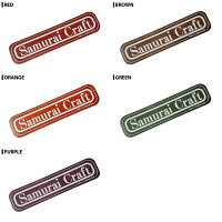 【サムライクラフト】レザーステッカーステッカールガトショルダーロゴハンドメイドヌメ革経年変化ベジタブルタンニンなめし本革