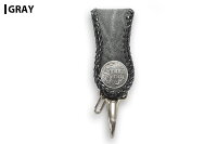 【サムライクラフト】ベルトループキーホルダーB-15Atype2エレファントスキンダブルステッチ革ハンドメイドヌメ革経年変化ベジタブルタンニンなめし本革