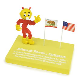 【REDDY KILOWATT】 レディキロワット スタチュー レディキロ with FLAG（KILOWATT POWER) インテリア キャラクター アメカジ 立像 フラッグ 旗 置物 文鎮 0601楽天カード分割