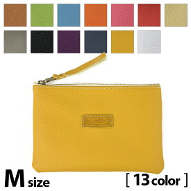 【サムライクラフト】 フラットポーチ M ビタミンカラーシュリンク 平ポーチ レザーポーチ ペンケース 顔料染め 小物入れ シュリンクレザー コンビ鞣し ハンドメイド 経年変化 ベジタブルタンニンなめし 本革