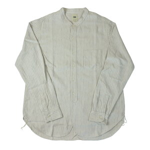 yFOB FACTORYz GtI[r[t@Ng[ F3485 C/W STRIPE BAND COLLER SHIRT ohJ[Vc XgCv lCr[ Rbg AJW {