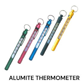 【Pazdesign】 パズデザイン ZAC-921 ALUMITE THERMOMETER アルマイト水温計 キーホルダー アルミ トラウト 釣り アウトドア