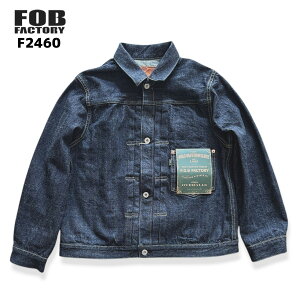 �yFOB FACTORY�z �G�t�I�[�r�[�t�@�N�g���[F2460 WW II DENIM BLOUSE ��� �f�j�� �W���P�b�g 14oz ���b�L�[�Z���r�b�W