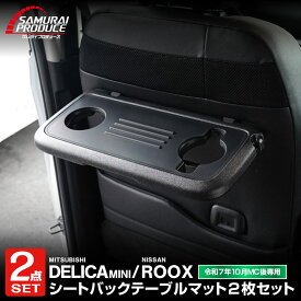 【SALE 10%off】【セット割】新型デリカミニ ルークス 共通 シートバックテーブルマット 運転席 助手席 2P ラバータイプ 2025年フルモデルチェンジ後専用 防水 パーツ アクセサリー 内装 社外 保護 傷防止 キズ隠し