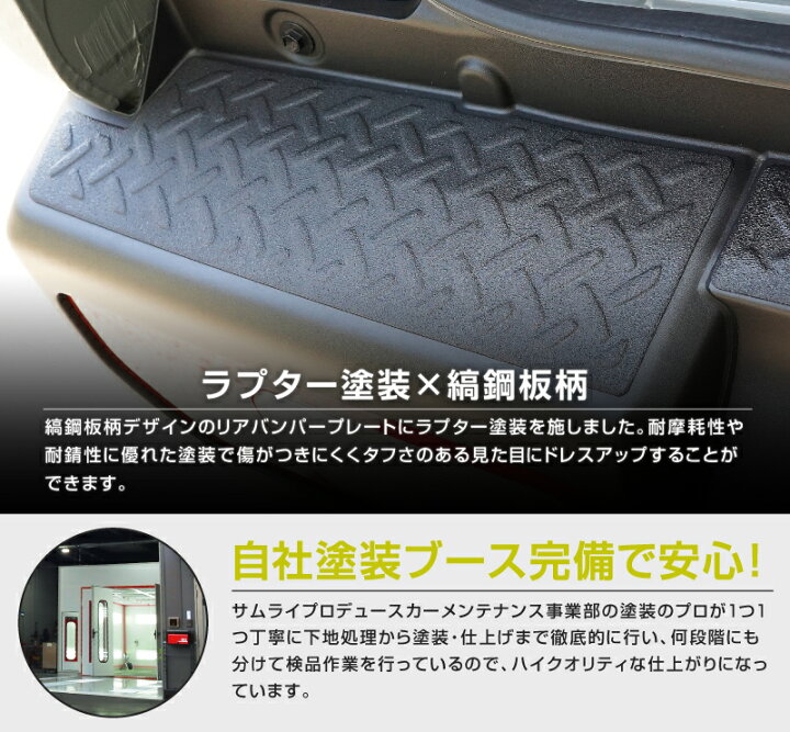 楽天市場】新型ジムニー JB64W リアバンパープレート 縞鋼板柄 3P 