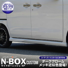 【期間限定セール価格】新型 N-BOX JF3 JF4 JF5 JF6 サイドガーニッシュ 4P ブラッククローム
