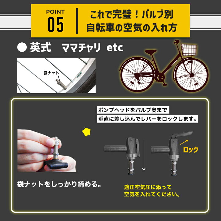 楽天市場】【全バルブ対応】 自転車 空気入れ SIG-FP006 空気入れ 