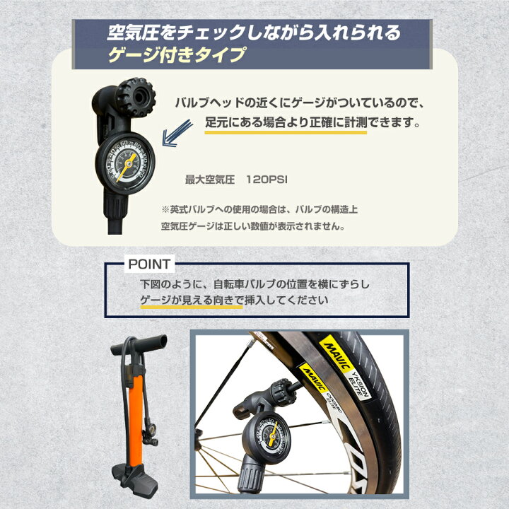 楽天市場】【台湾製】SMRG 自転車 空気入れ 英式 仏式 米式バルブ対応 