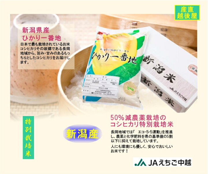 楽天市場】令和7年産 コシヒカリ 新潟産 新潟県 JAえちご中越農協 
