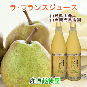 山寺観光果樹園 まるごと絞った100%ラ・フランスジュース 完熟ラ・フランス使用 720ml 2本入 化粧箱 送料無料【ジュース ギフト グルメ】