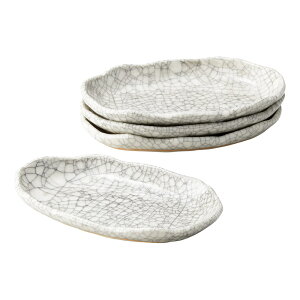 <瀬戸焼>墨貫入 楕円皿4P 2303人気 おすすめ 食品 陶器 和陶器 テーブルウェア 和皿 ※こちらの商品は、メーカーおよび委託倉庫からの発送です。